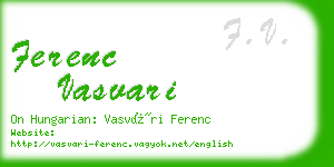 ferenc vasvari business card